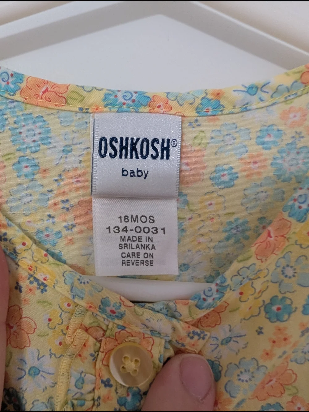Vintage OshKosh B'gosh Yellow Floral Ruffle-Front Girls' Top‎